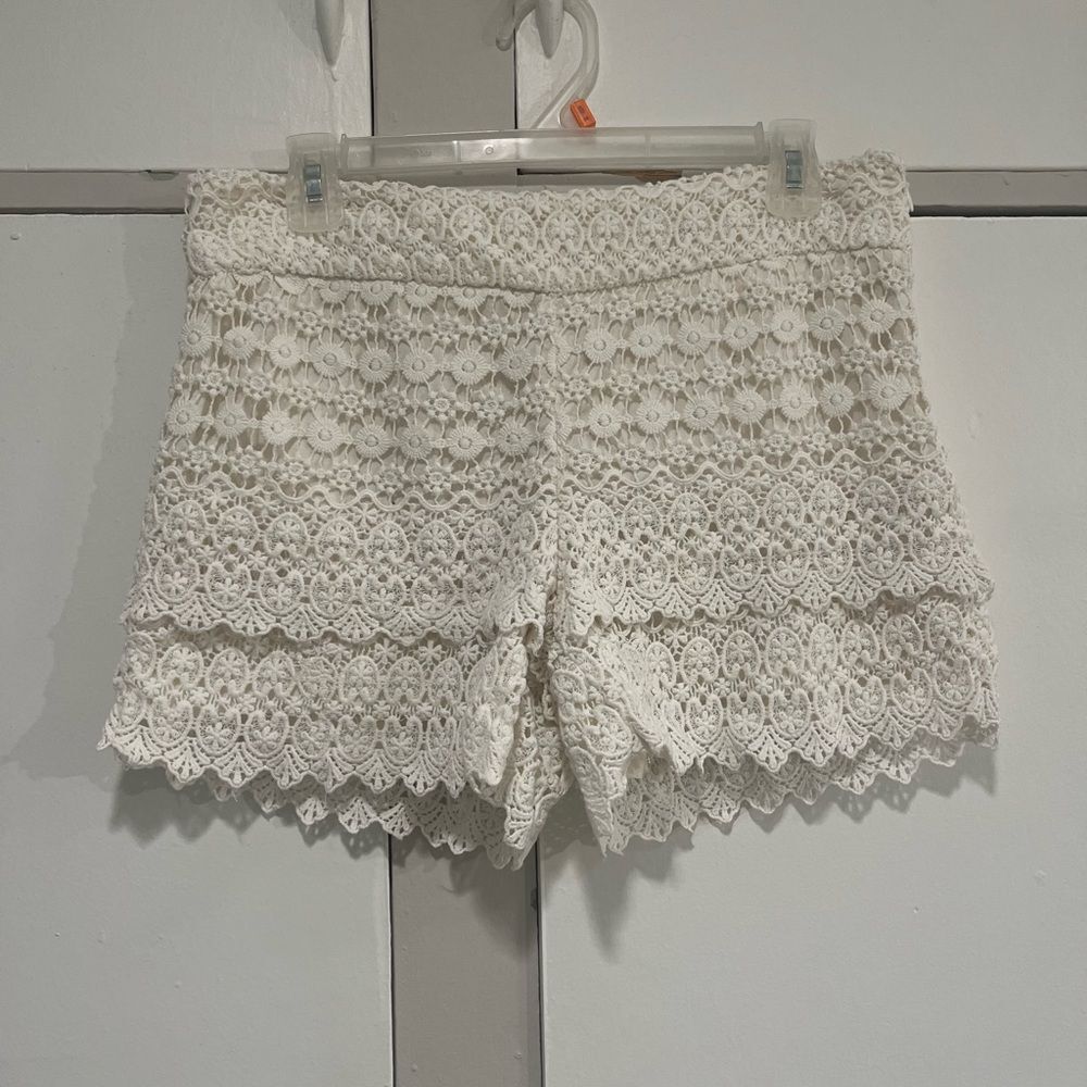 LOFT High Waist Lace Shorts in Ivory Women’s 6